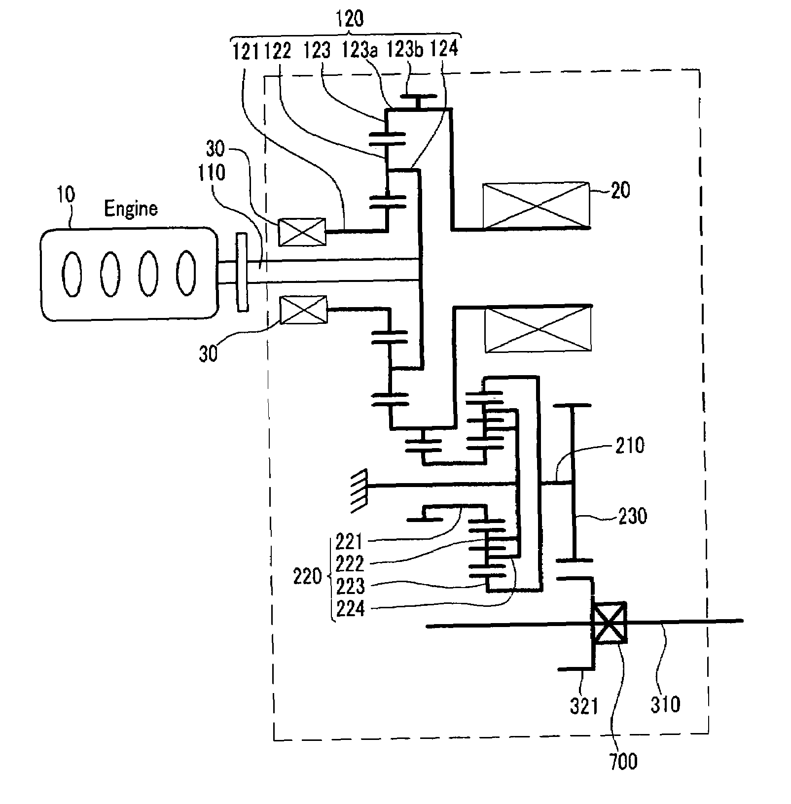 Power delivery system of a hybrid vehicle