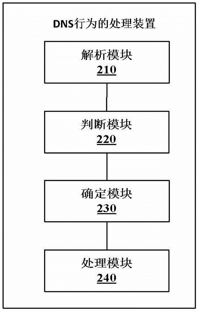 DNS behavior processing method, device and system