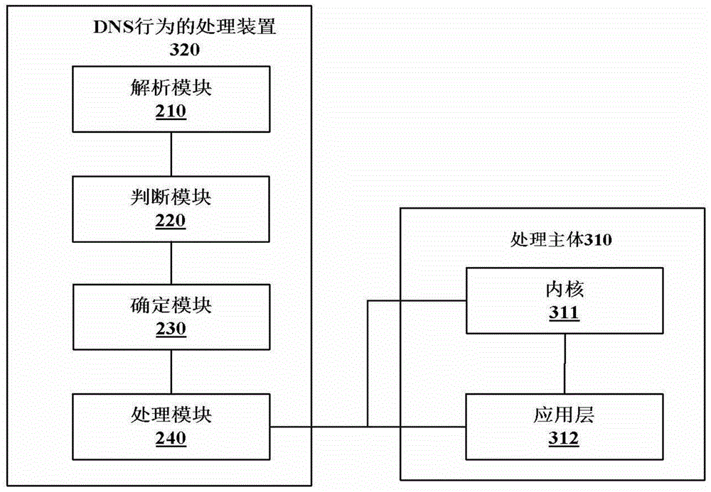 DNS behavior processing method, device and system