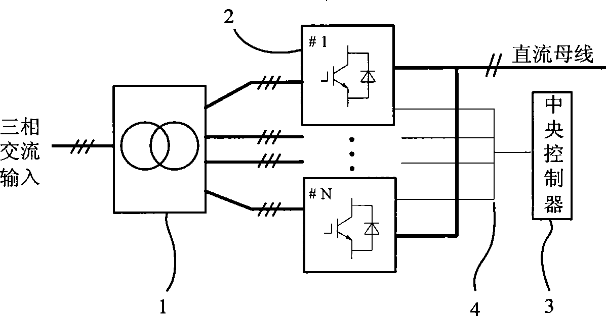Modular energy feedback type traction power set and control method