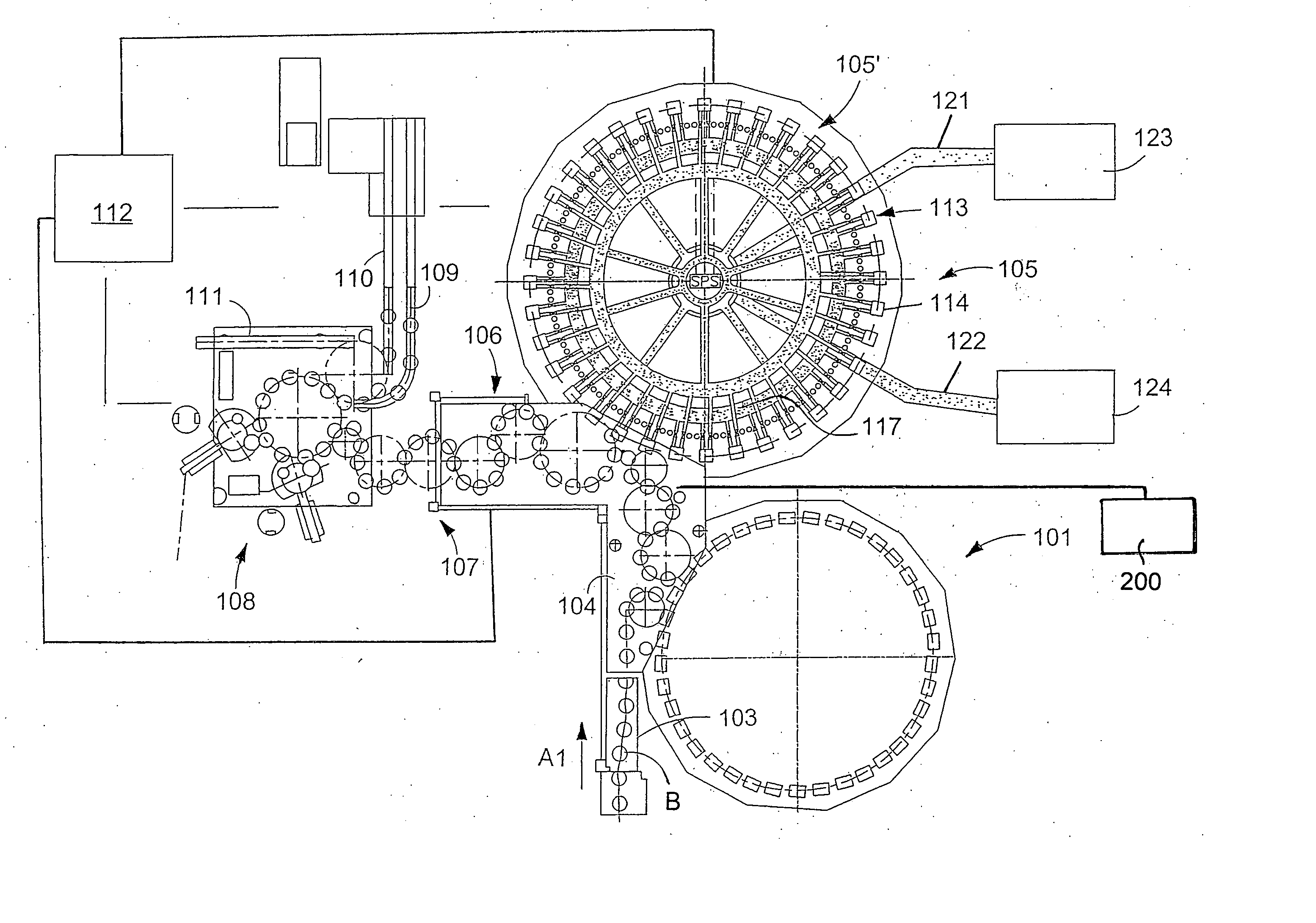 Beverage bottling plant for filling bottles with a liquid beverage material having a device to treat bottles and a method of treating bottles with said device