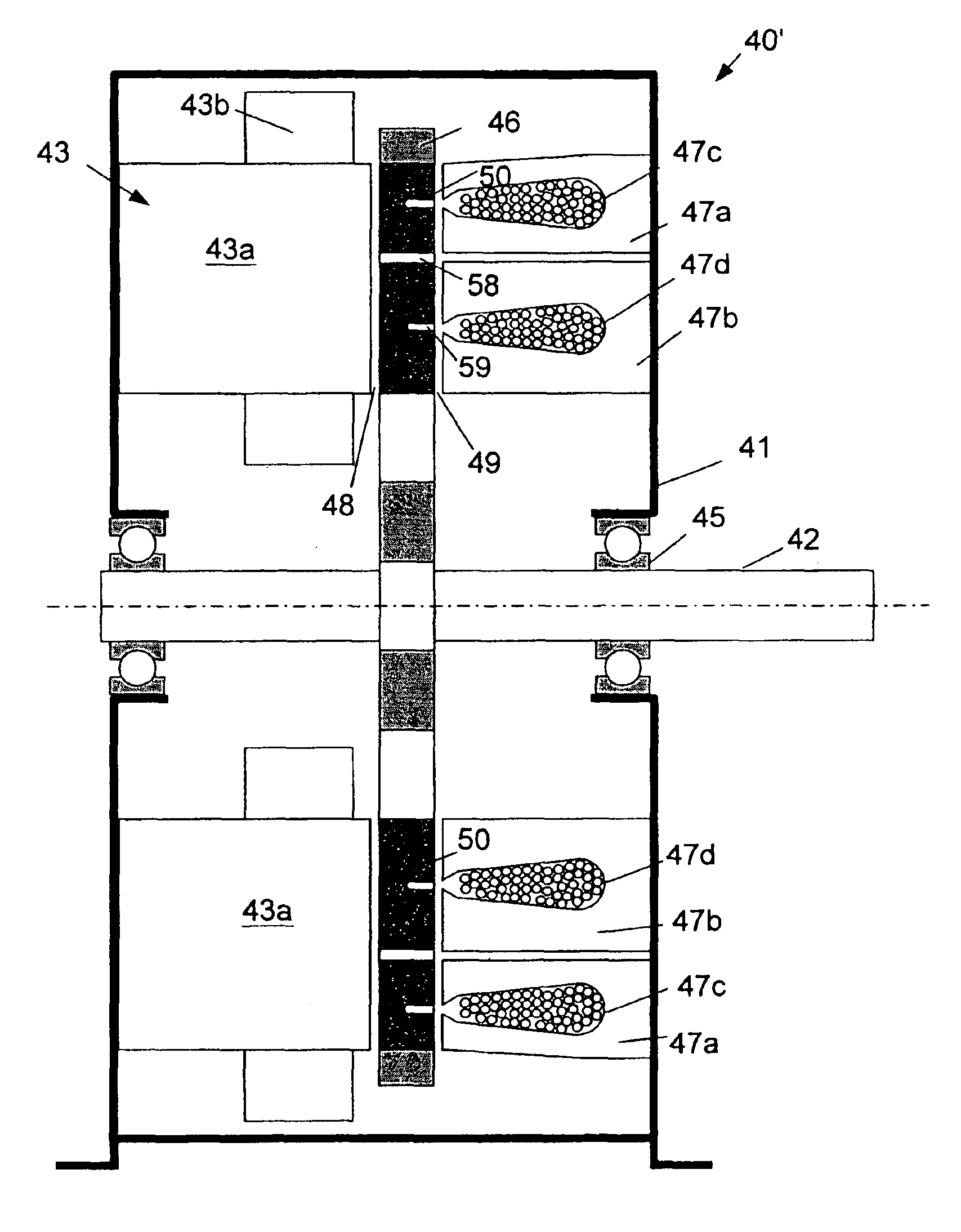 Simplified hybrid-secondary uncluttered machine and method
