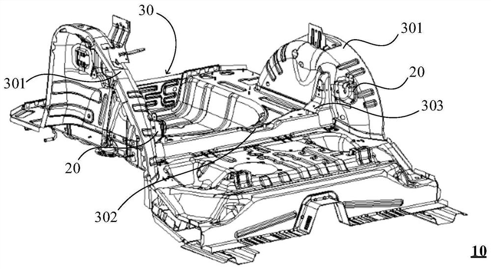 Rear-row seat mounting bracket, rear floor assembly and mounting method of rear floor assembly