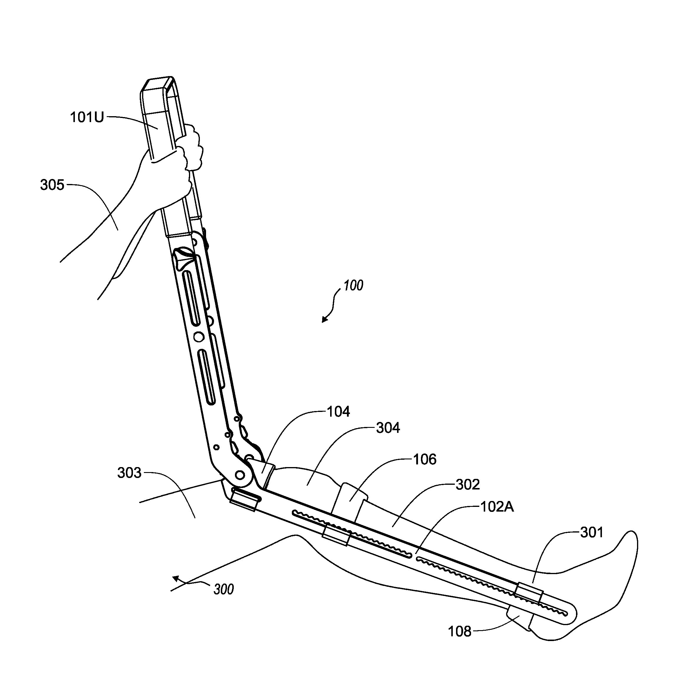 Knee rehabilitation device with measurement element