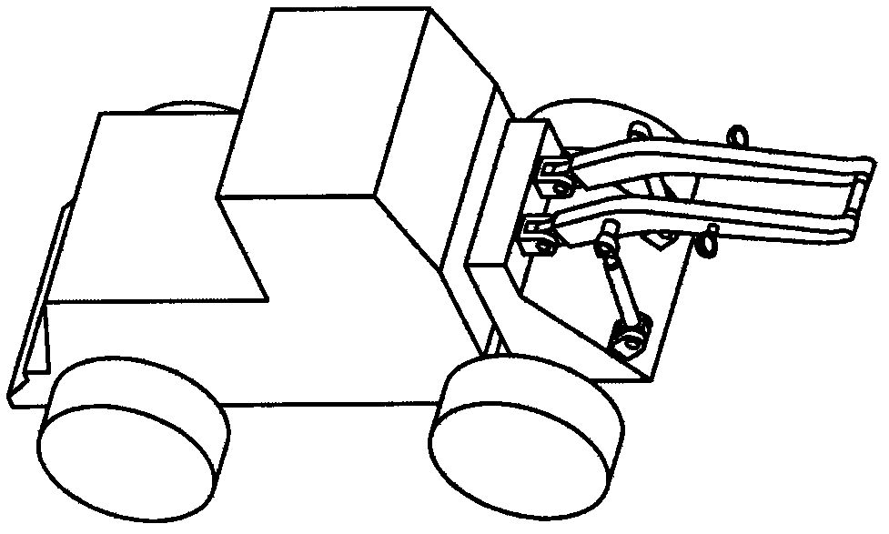 Space hydraulic loading machine with bucket capable of realizing two-dimensional rotation