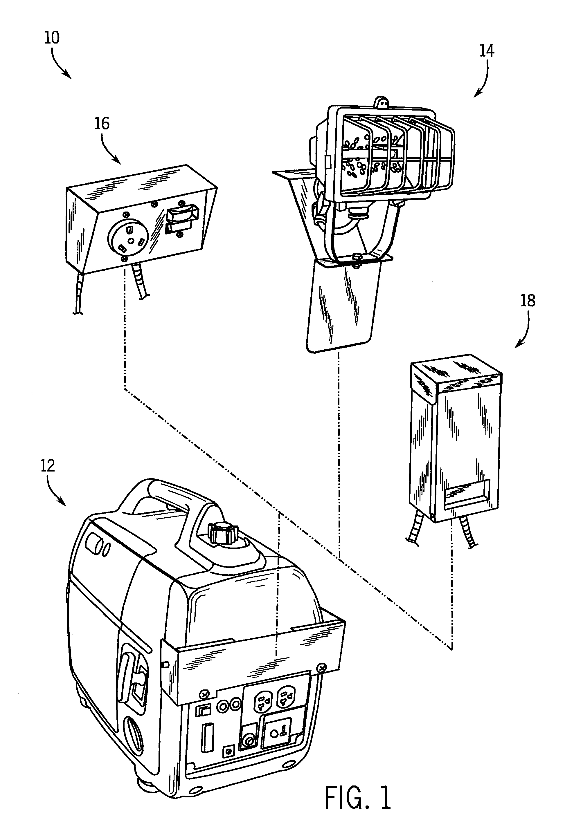 Vibration absorbing mount for attaching an accessory to a portable power source