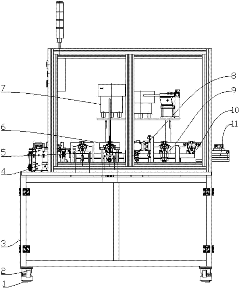 Front half section assembly device for stop valve