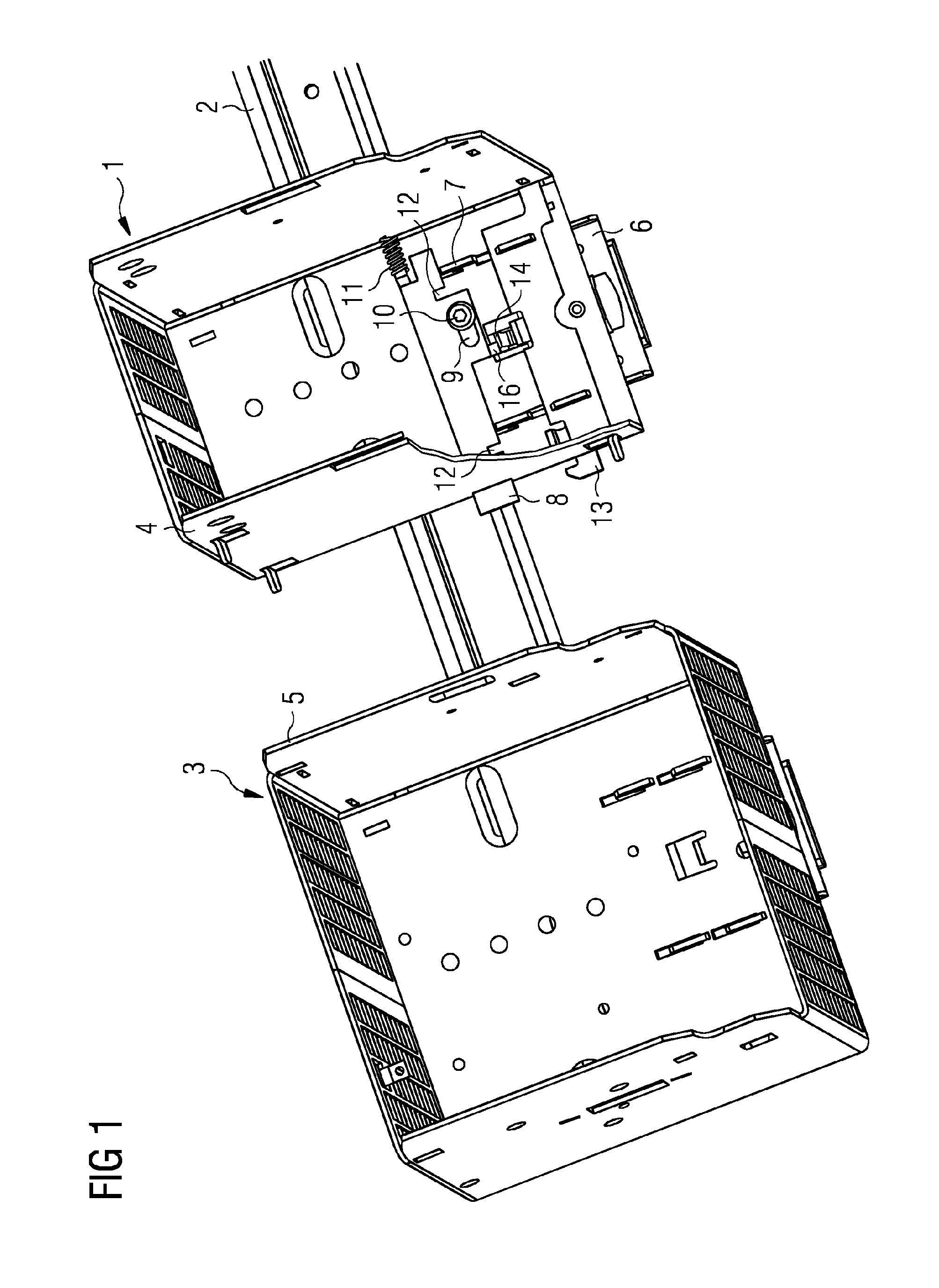 Clamp fastening for fastening a housing to a rail