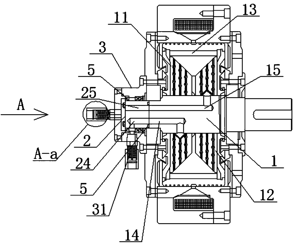 Magnetic powder brake water cooling structure