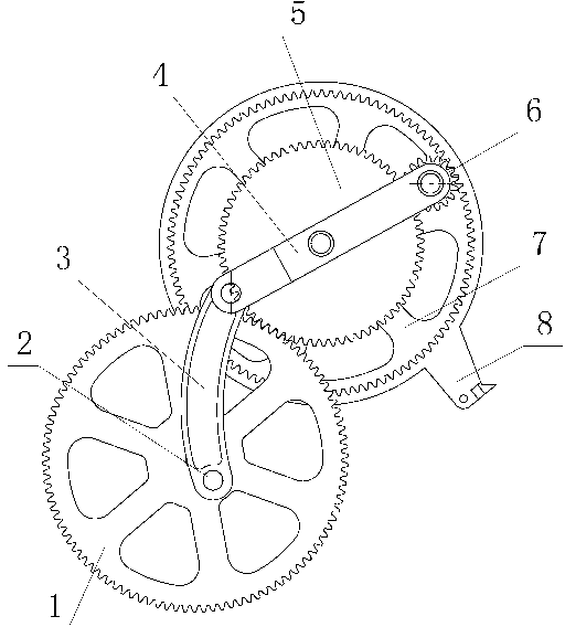 Planet gear connecting rod combined paper feeding device