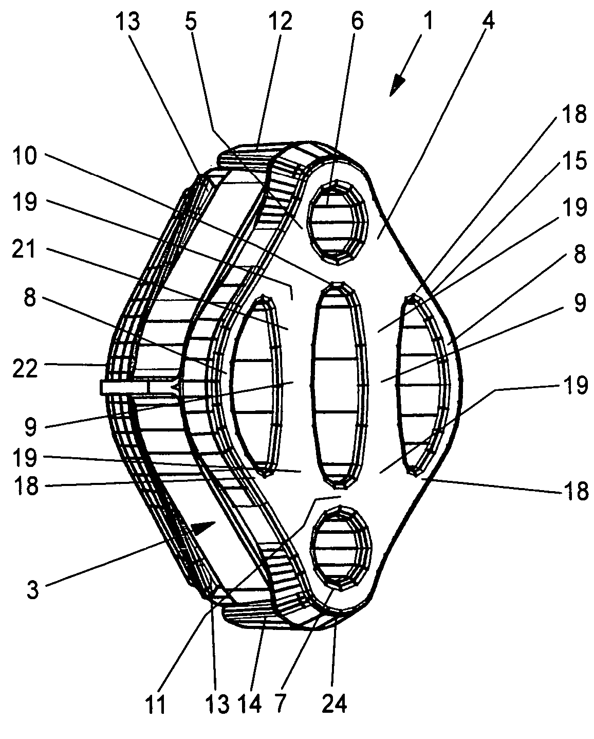 Elastic loop for suspending the exhaust system of a motor vehicle