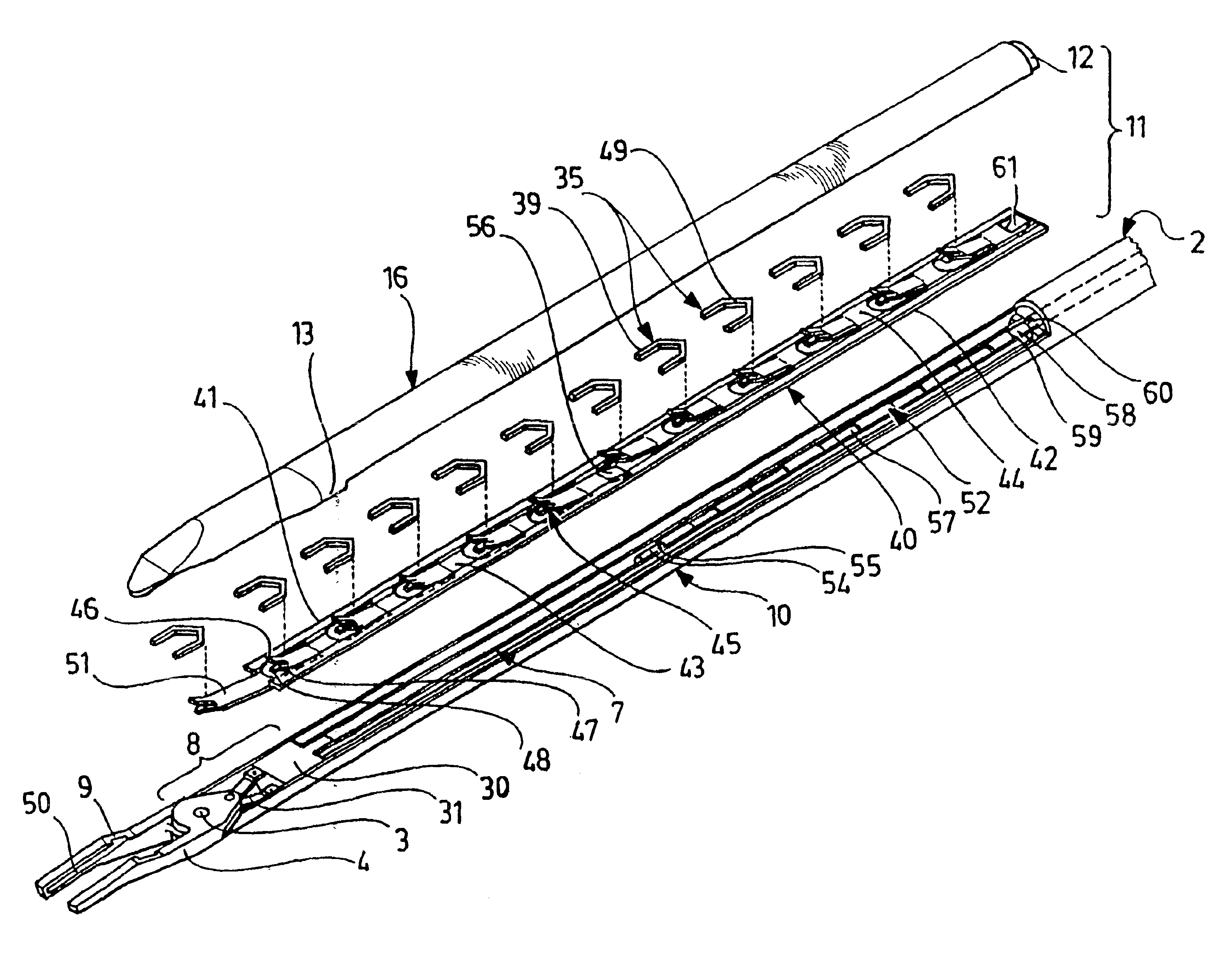 Instrument for placing surgical clips