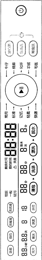 A washing machine touch display screen and program display control method