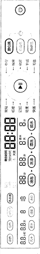 A washing machine touch display screen and program display control method