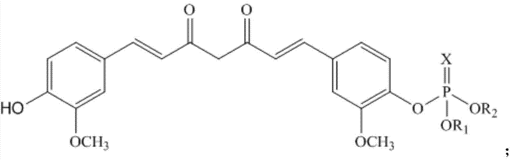 A kind of curcumin phosphate compound, preparation method and application