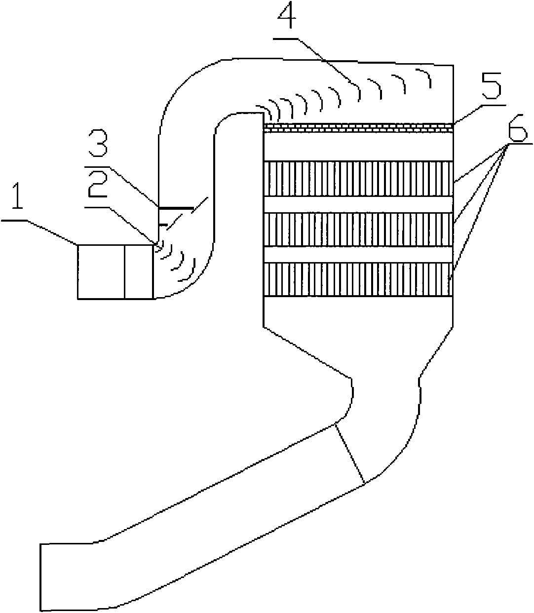 Cascading type rectifier used for SCR denitration device