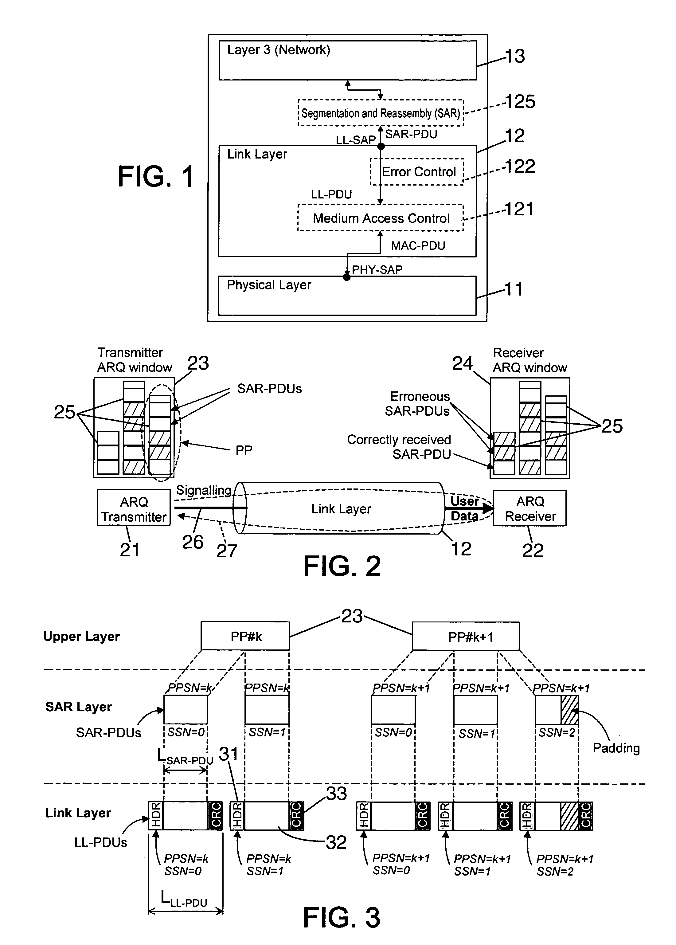 Error control mechanism for a segment based link layer in a digital network