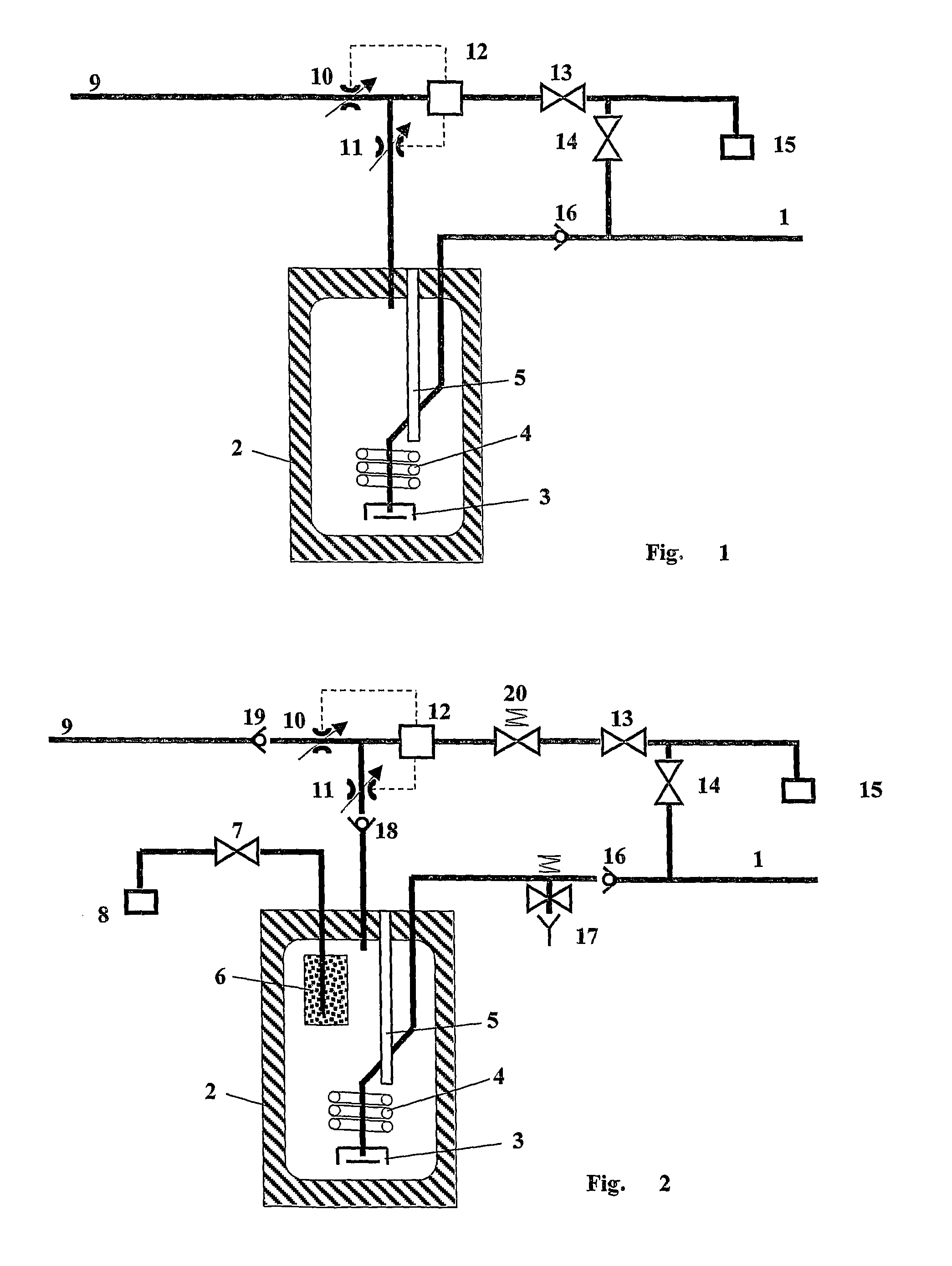 Device for dispensing water with variable temperatures