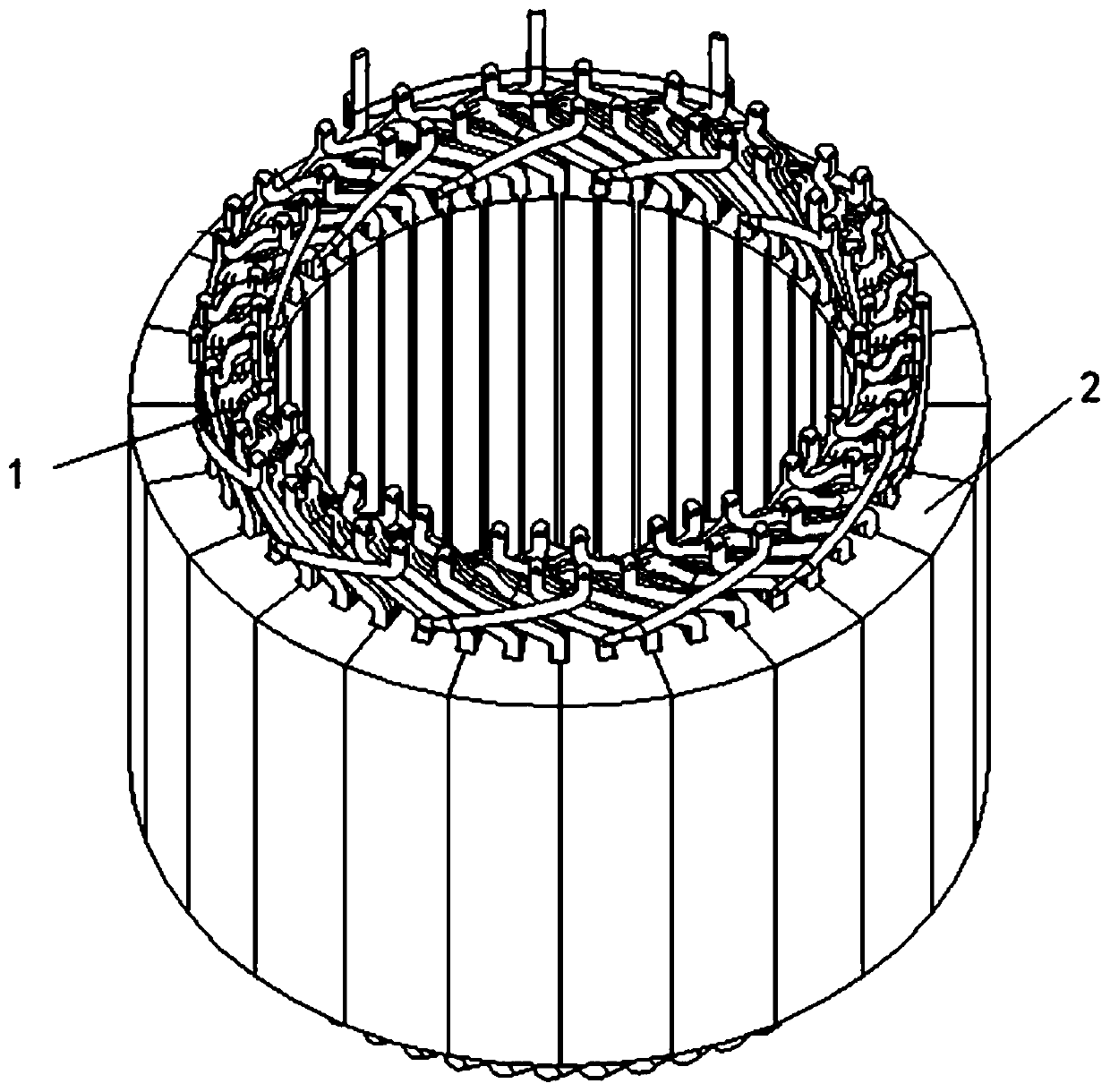 Flat wire motor stator