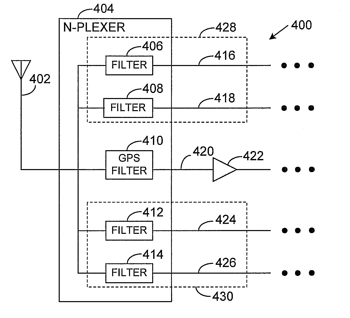 N-plexer systems and methods for use in a wireless communications device