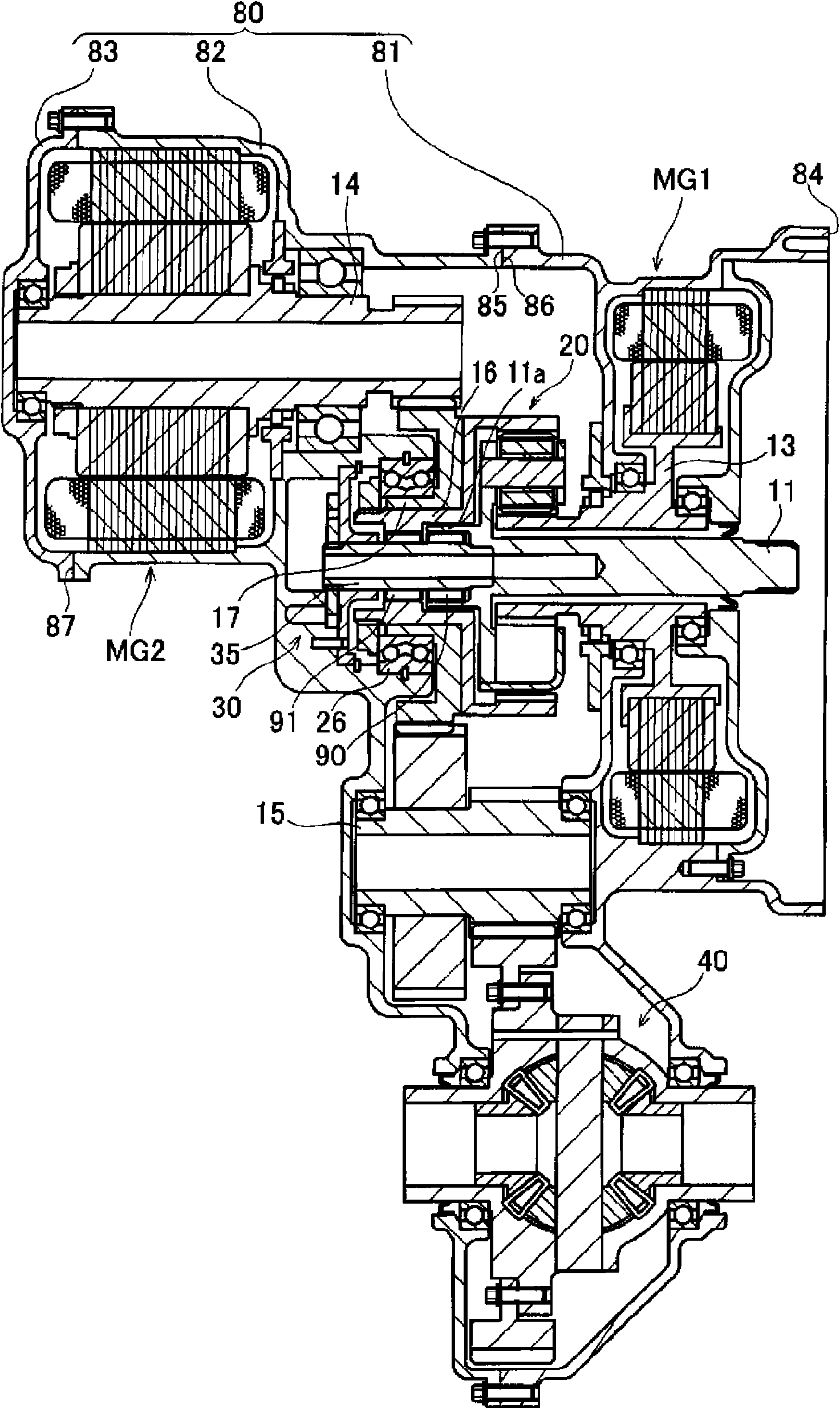 Drive device for hybrid vehicle
