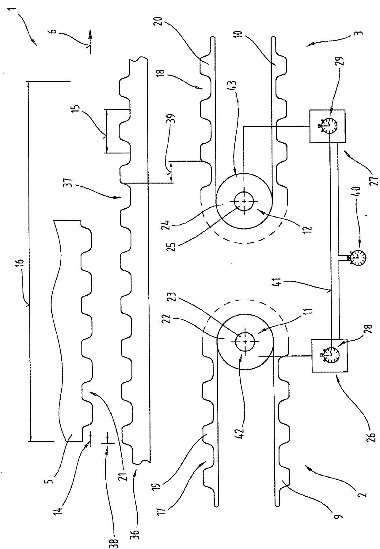 Method for transferring a workpiece carrier between two toothed-belt conveyors