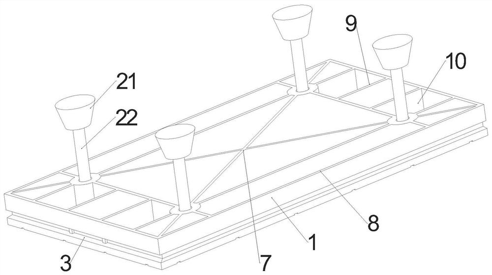 A prefabricated overhead leveling ground and its production method and installation method