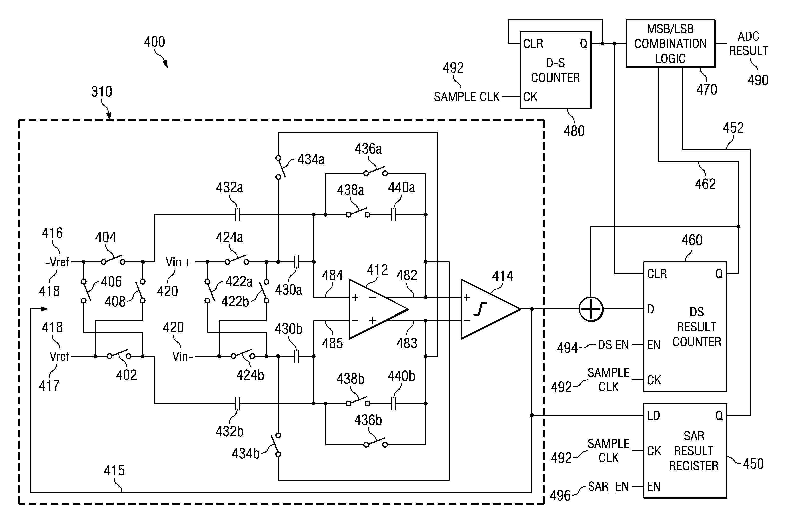 Hybrid delta-sigma/SAR analog to digital converter and methods for using such
