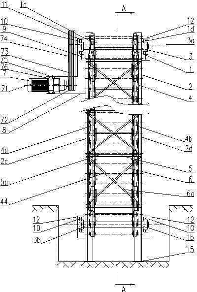 Sponge iron elevator of powder metallurgy reduced iron powder industry and system