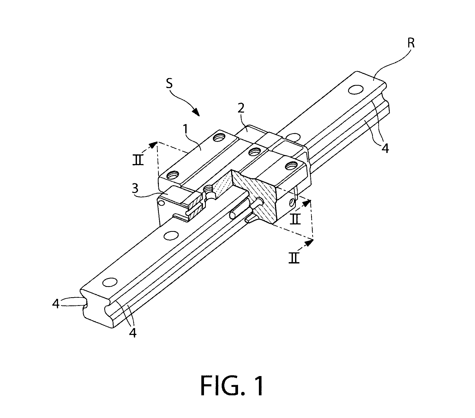 Slider for linear motion rolling guide unit