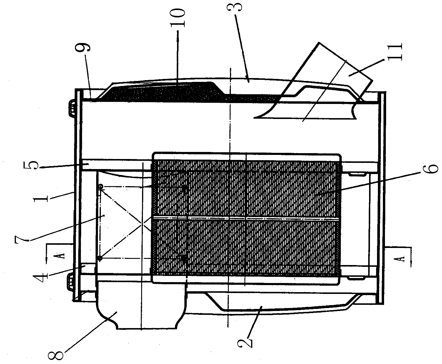 Square exhaust sound-muffling box for vehicle