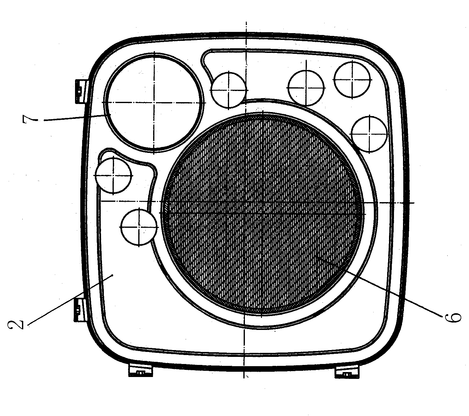 Square exhaust sound-muffling box for vehicle