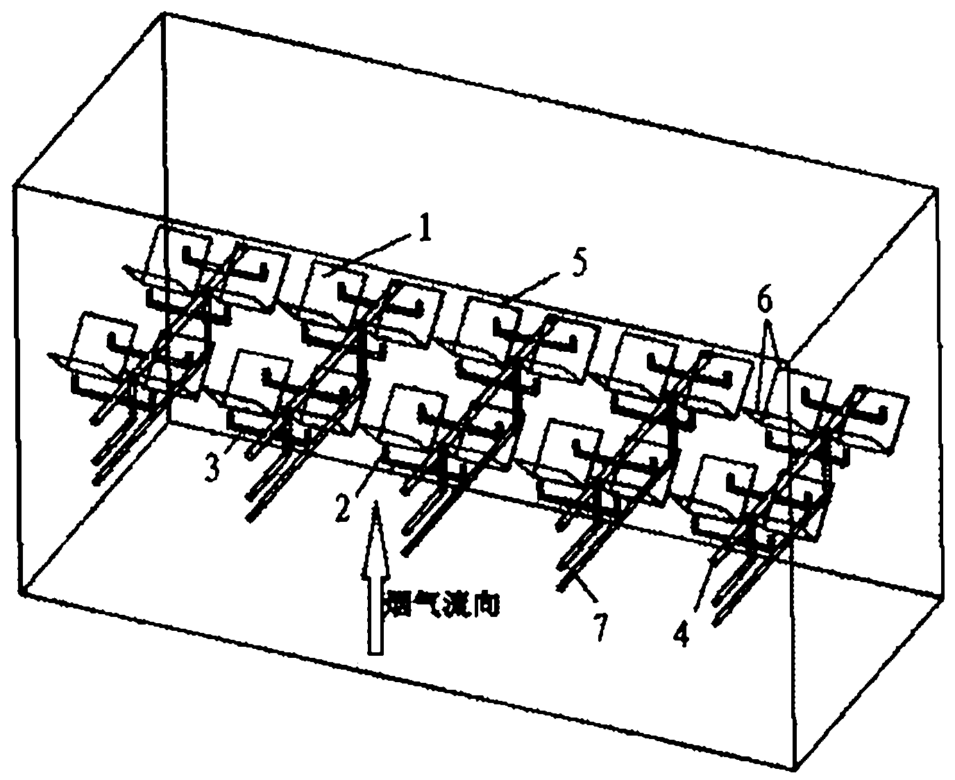 V-type ammonia spraying and mixing system for SCR (Selective Catalytic Reduction) smoke denitrification device