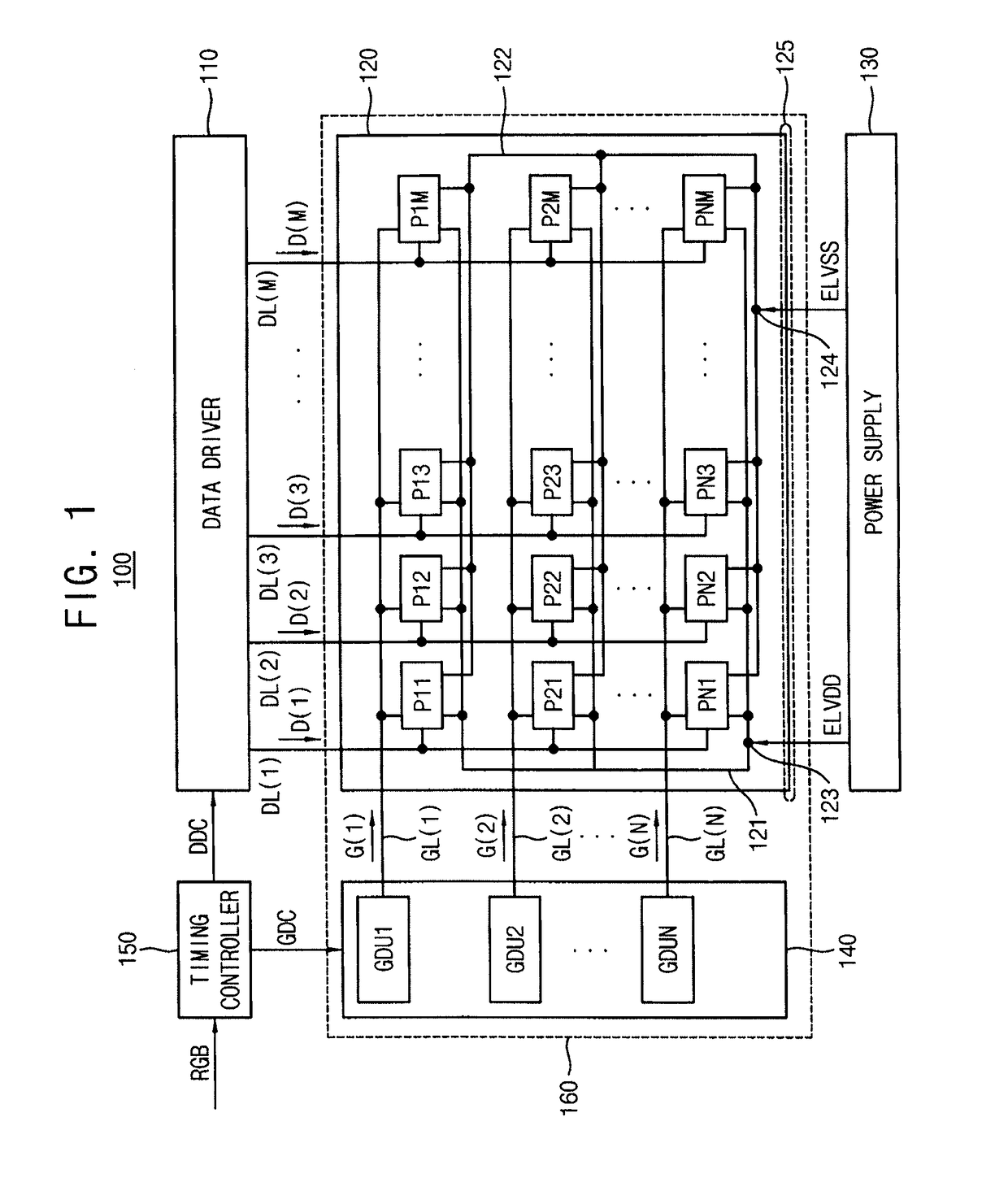 Display device compensating IR-drop of supply voltage