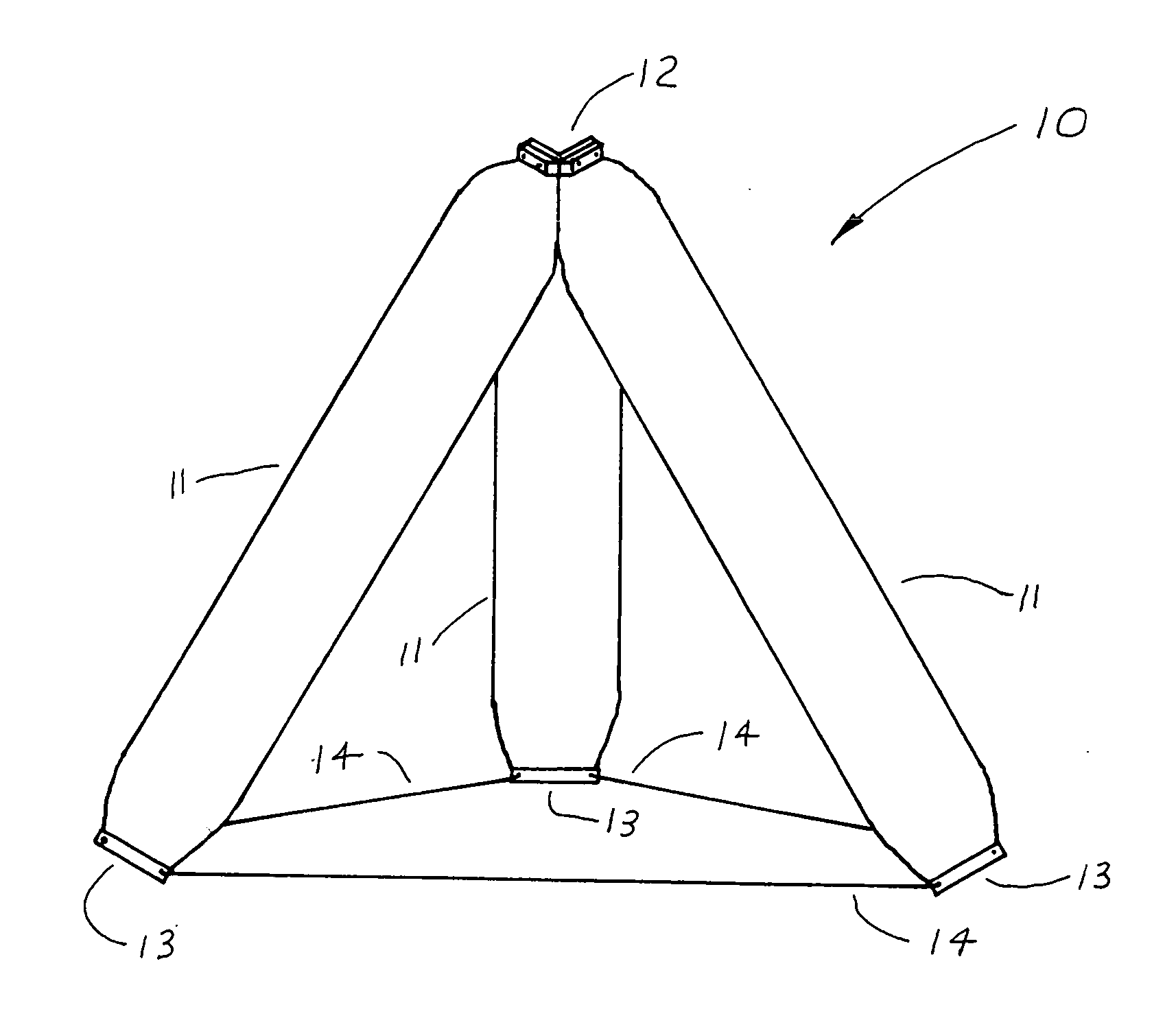 Inflatable sailboat racing mark that can be reduced in size for storage while inflated