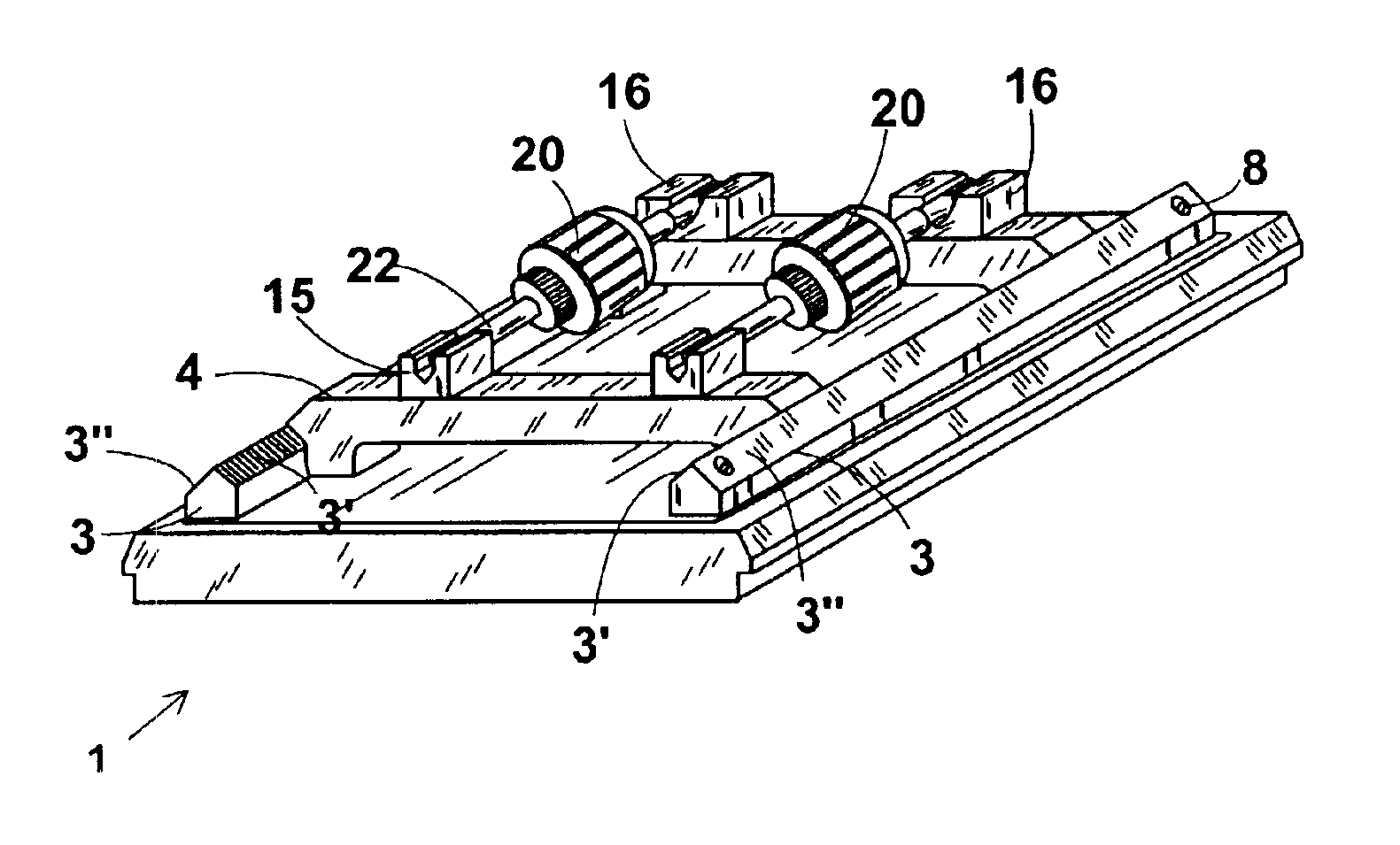 Workpiece carrier for production lines, or pallet, with adjustable supports