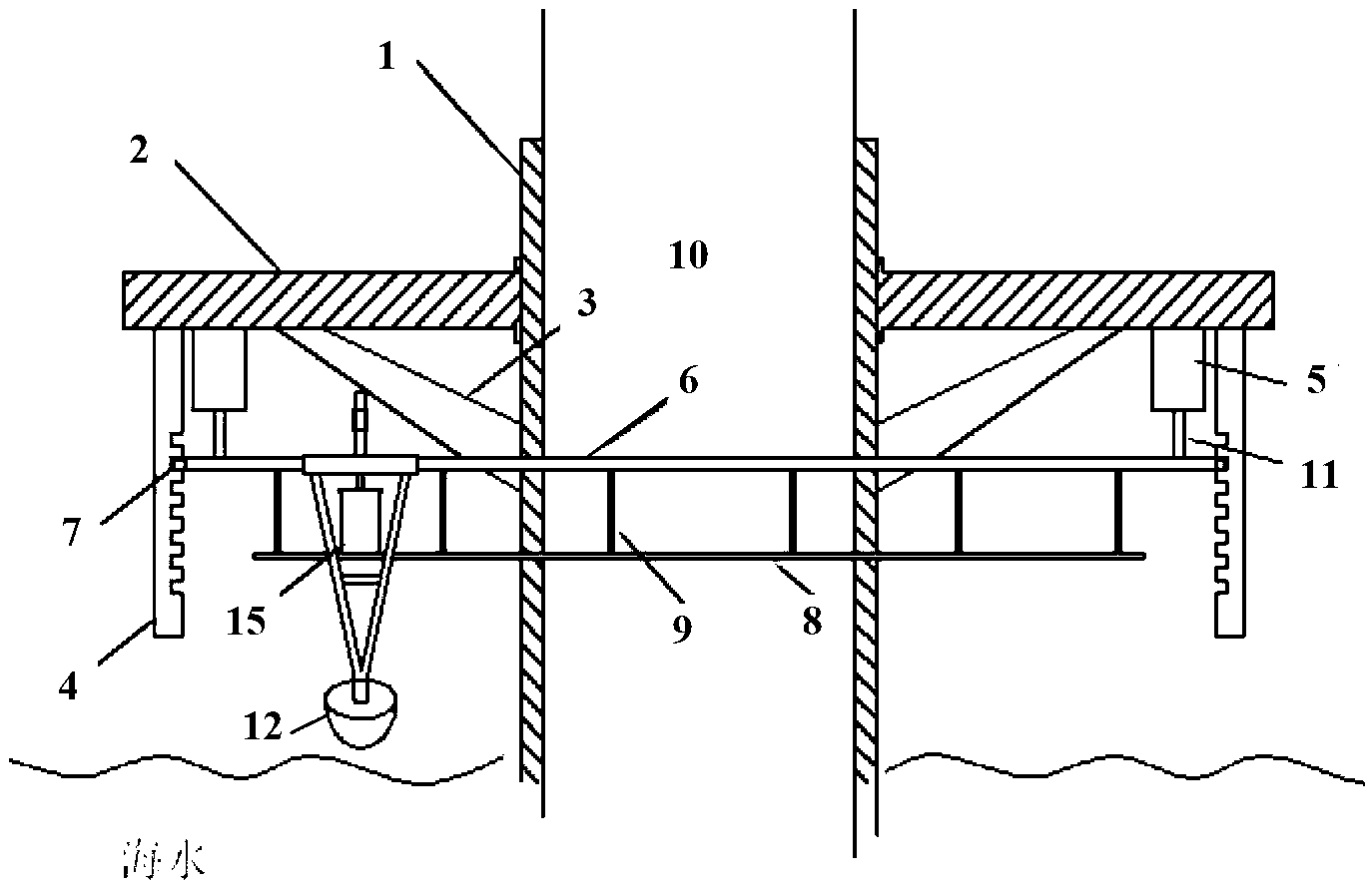 Marine wind power generator set-based plug-in type wave energy power generation system