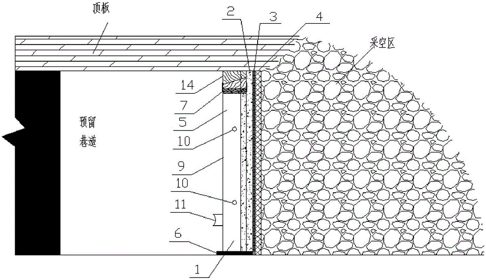 Gob-side entry retaining roadside support system and construction method thereof