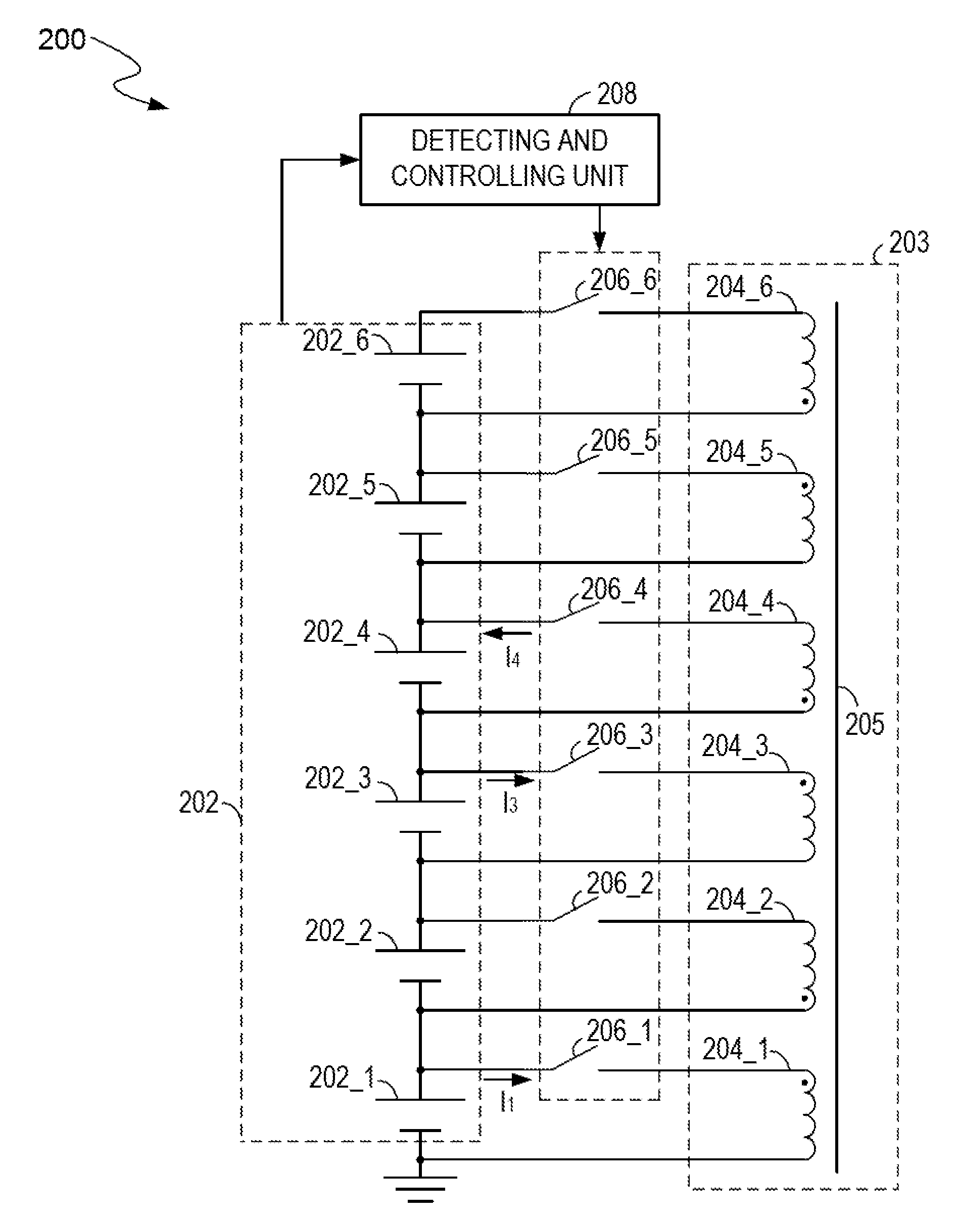 Battery management system with energy balance among multiple battery cells