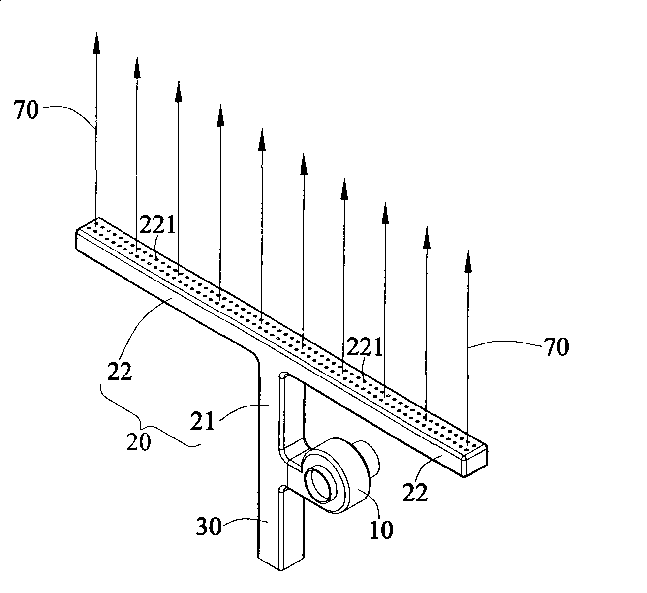 Air curtain producing device