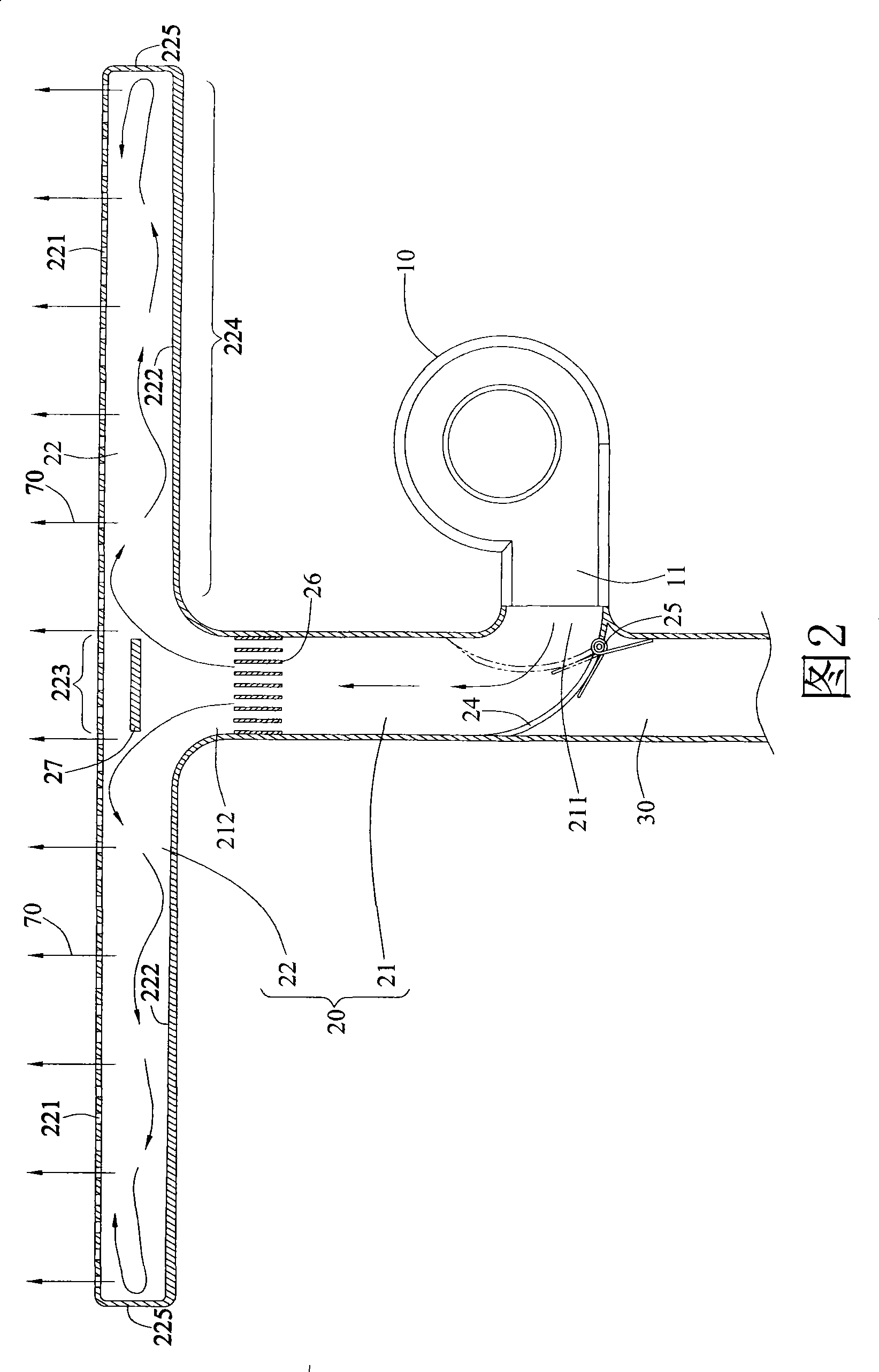 Air curtain producing device