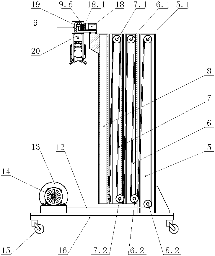 A wire hanging machine used in the production of automobile wiring harness