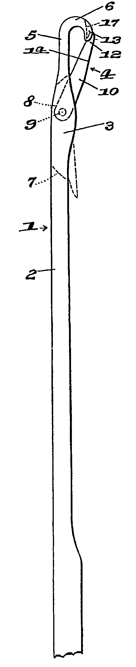 Latch needle for a loop-forming textile