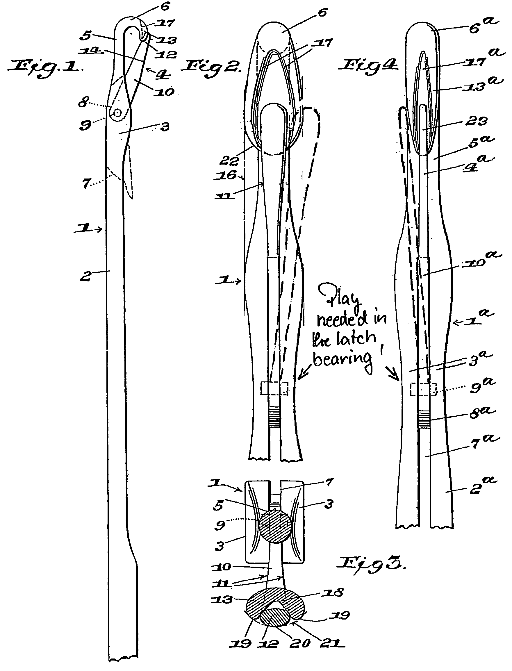 Latch needle for a loop-forming textile