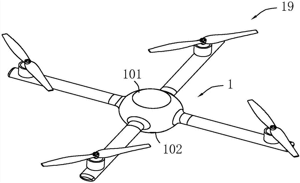 Protection device and protection method for tumbling out of control of rotor type unmanned aerial vehicle
