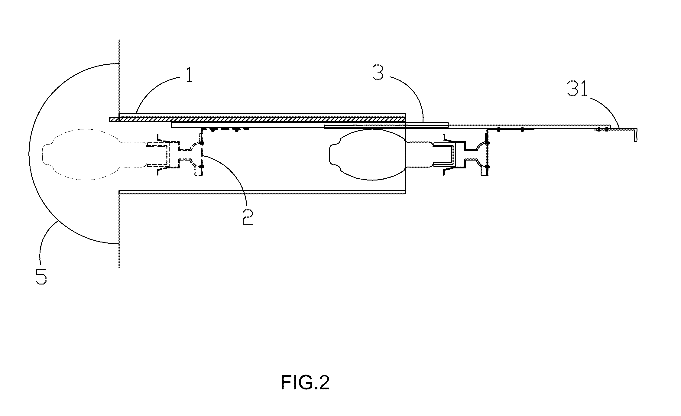Maintenance mechanism for lighting equipment in a closed space of high radiation activity