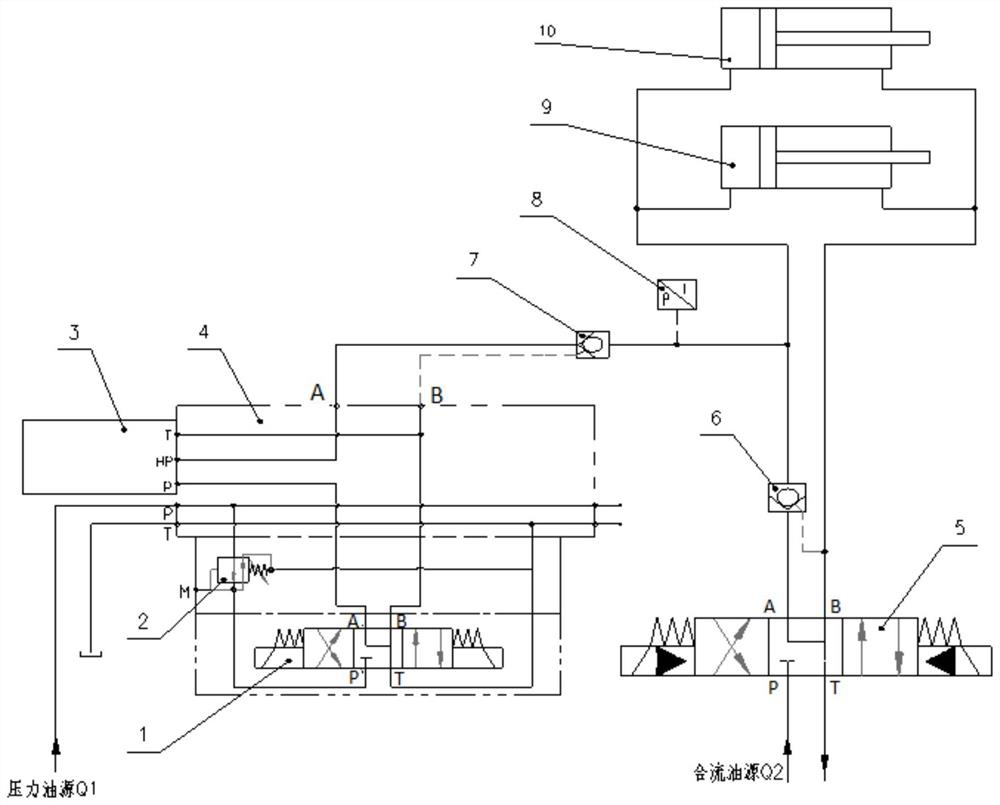 Supercharged hydraulic system for jack of TBM heading machine and supercharging method