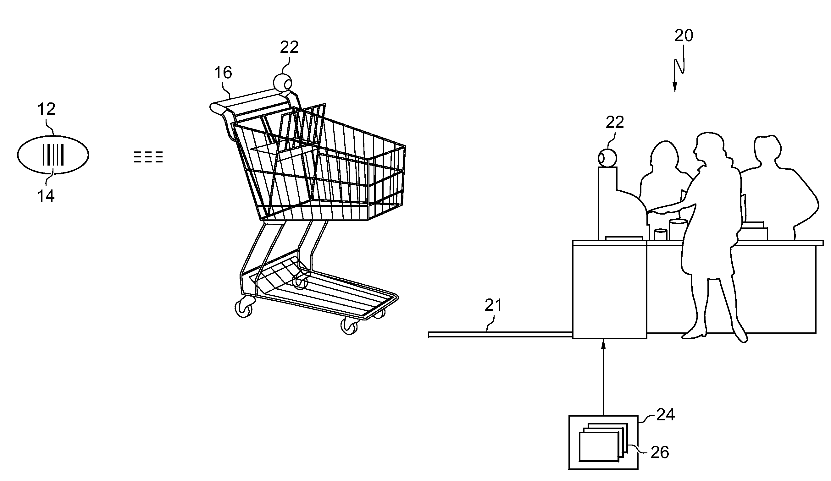 Method, system, and program product for determining a state of a shopping receptacle
