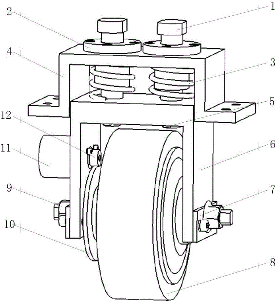 AGV elastic support driving device with hub motor