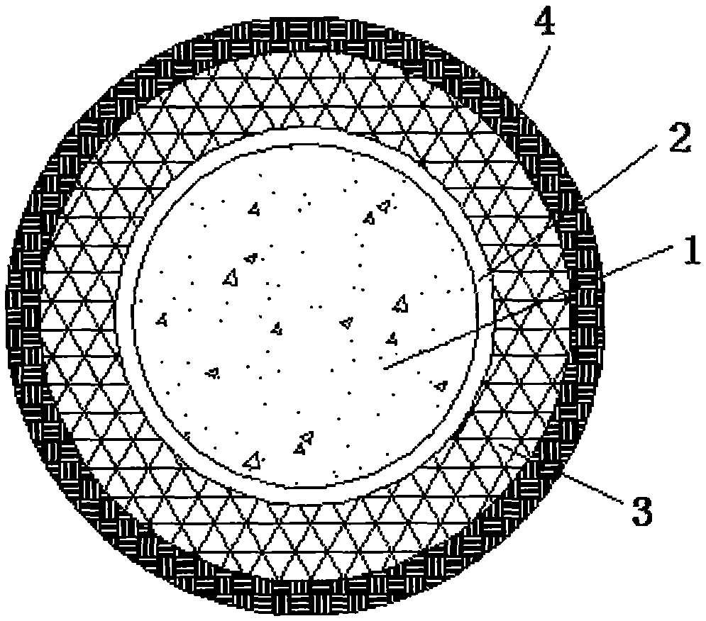 Bamboo-wound pipe and cast concrete integrated column for buildings and preparation method of bamboo-wound pipe and cast concrete integrated column for buildings